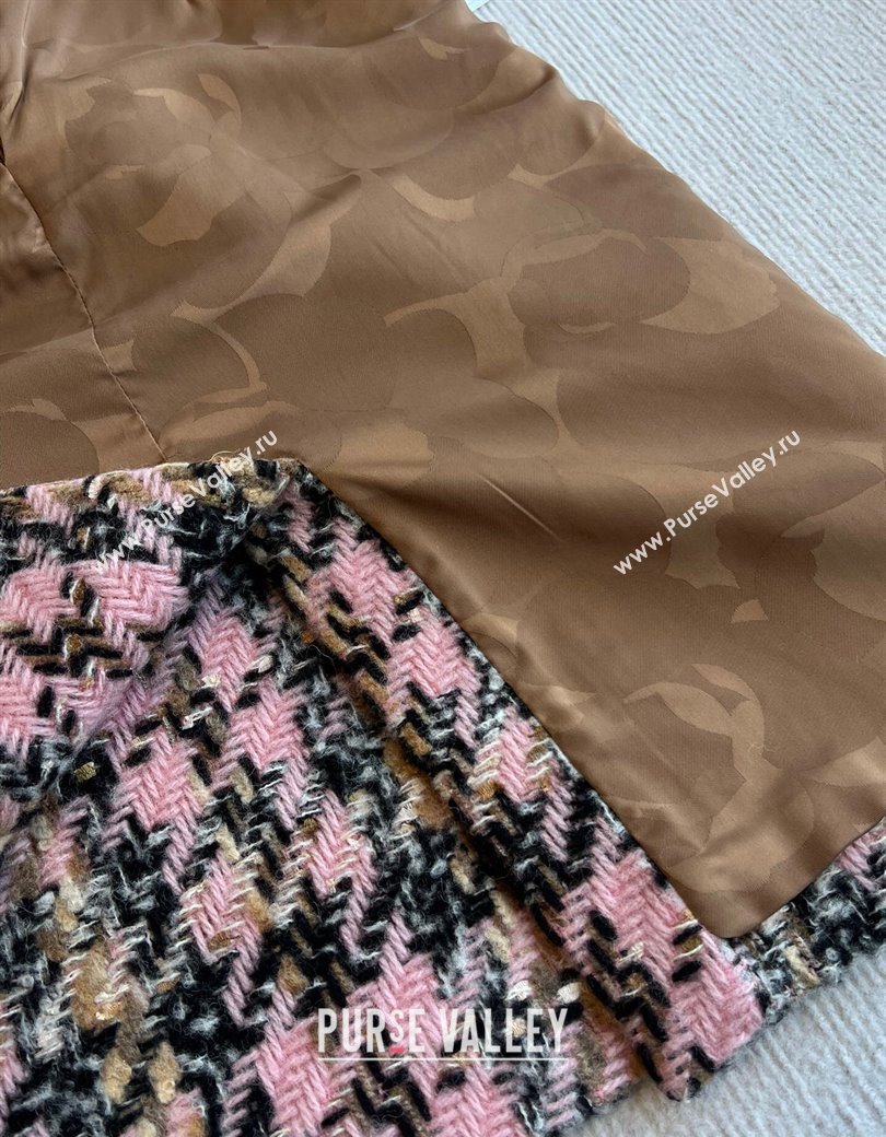 Chanel Tweed Skirt Pink/Multicolor 2024 1203 (QI-241203079)