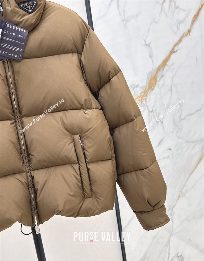 Prada Down Jacket with Logo Khaki 2024 1203 (QI-241203082)