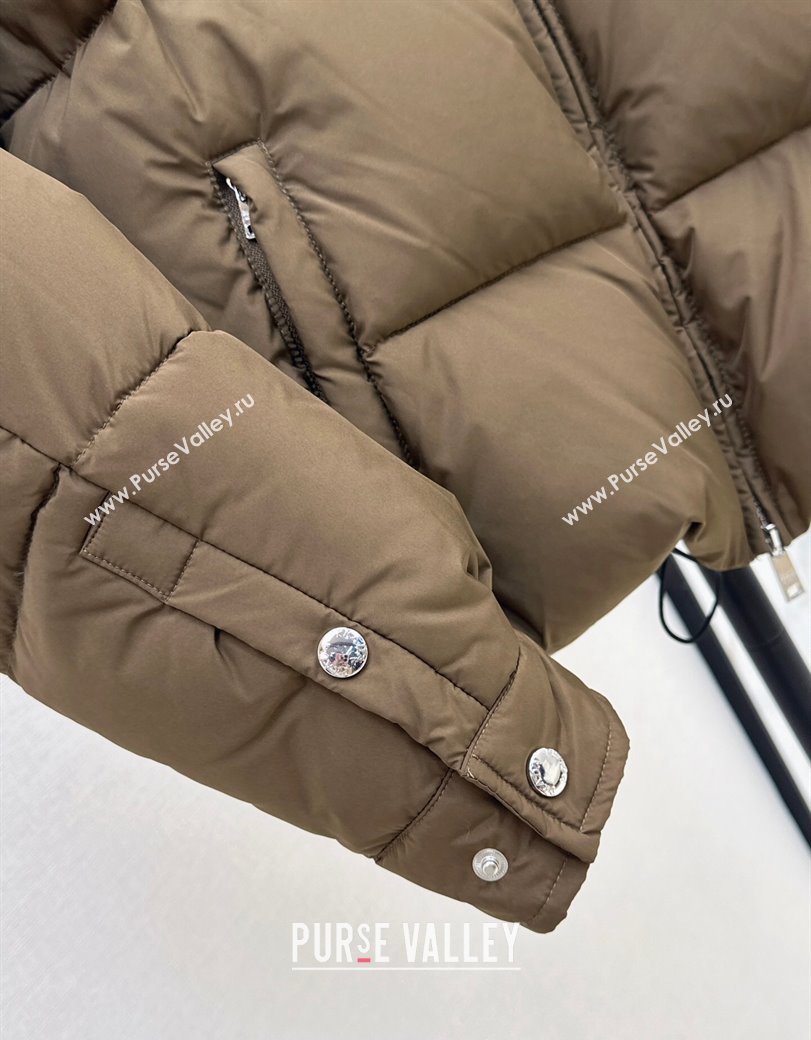 Prada Down Jacket with Logo Khaki 2024 1203 (QI-241203082)