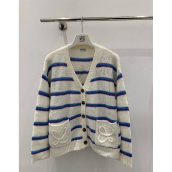 Loewe Straiped Cardigan White/Blue 2024 1203 (QI-241203089)