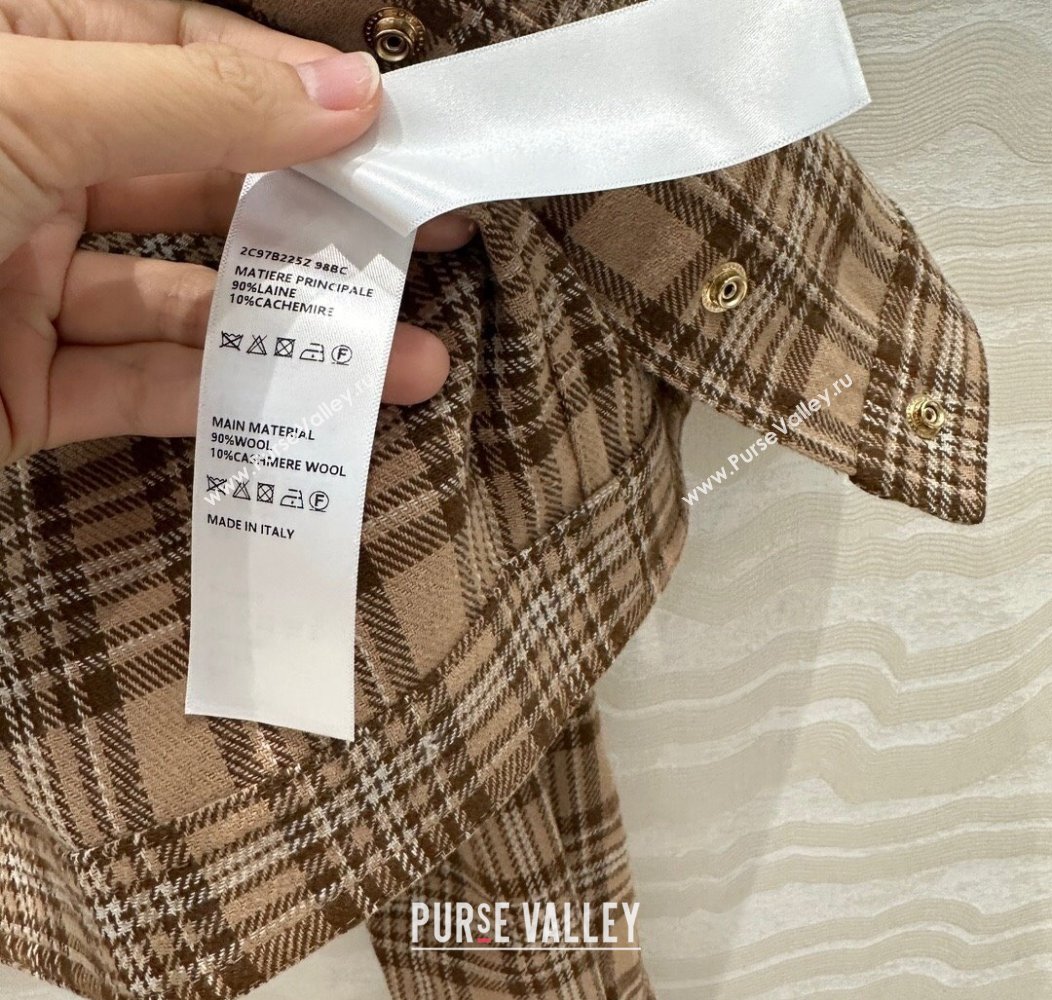 Celine Check Shirt Beige 2024 1203 (QI-241203071)