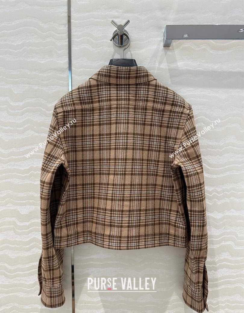 Celine Check Shirt Beige 2024 1203 (QI-241203071)