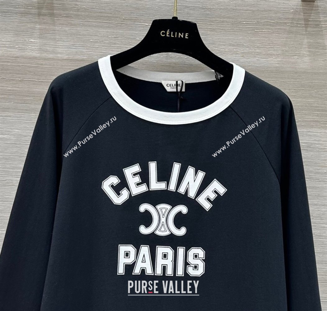 Celine Long Sleeve T-Shirt Black 2024 1203 (QI-241203099)