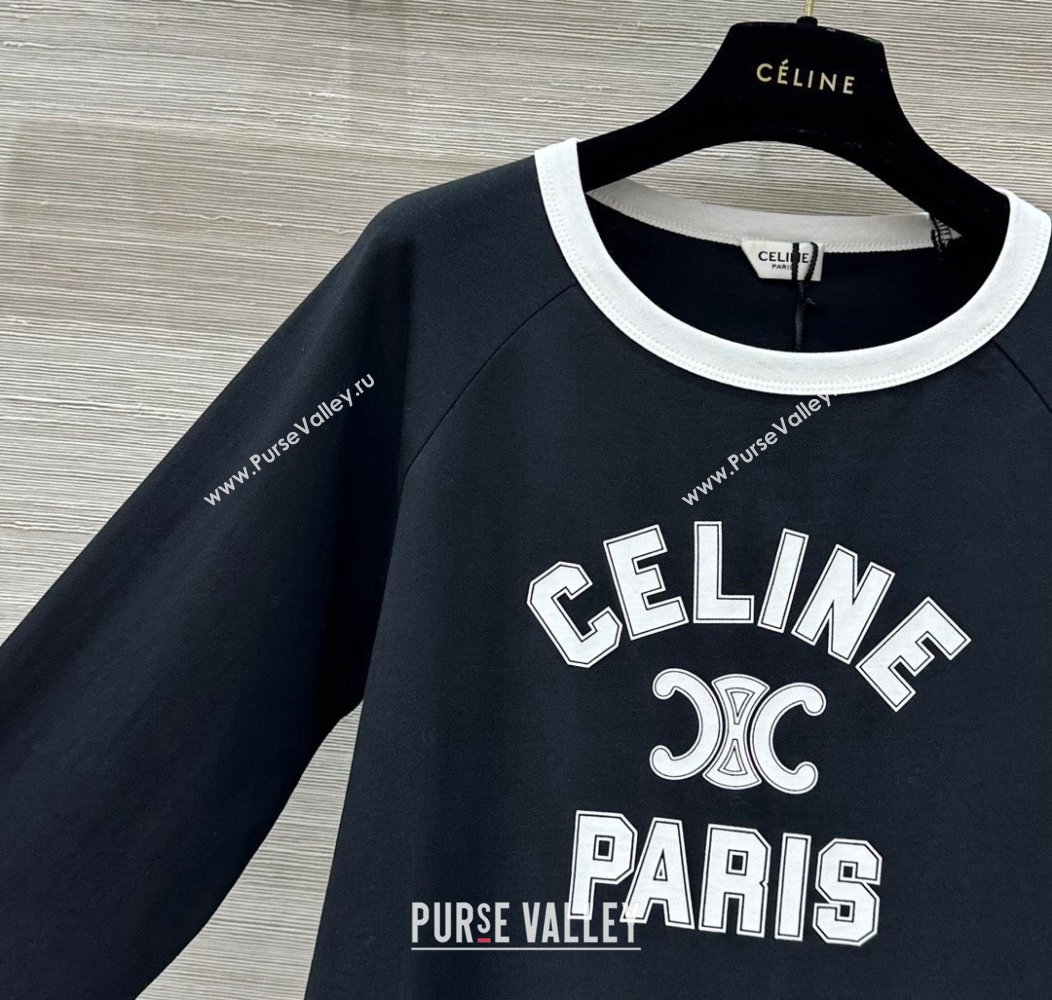 Celine Long Sleeve T-Shirt Black 2024 1203 (QI-241203099)