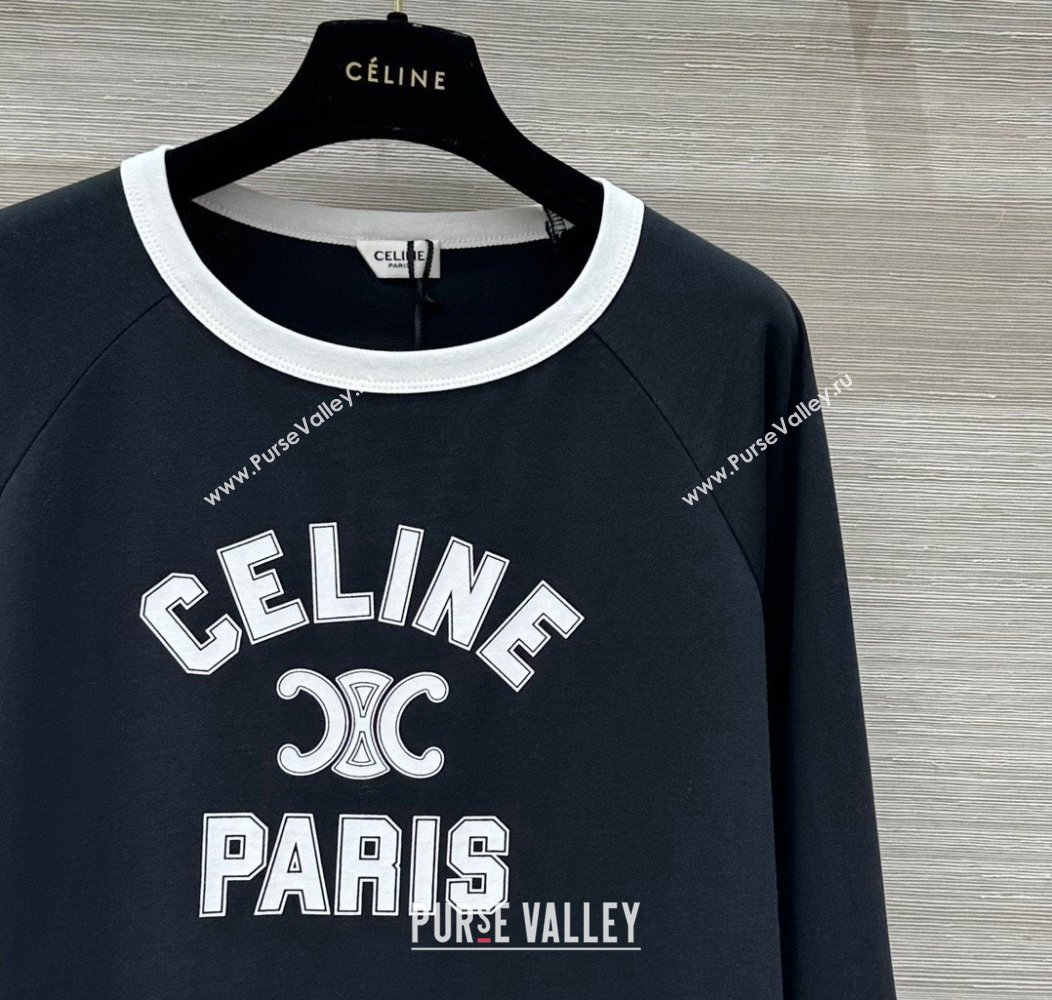 Celine Long Sleeve T-Shirt Black 2024 1203 (QI-241203099)