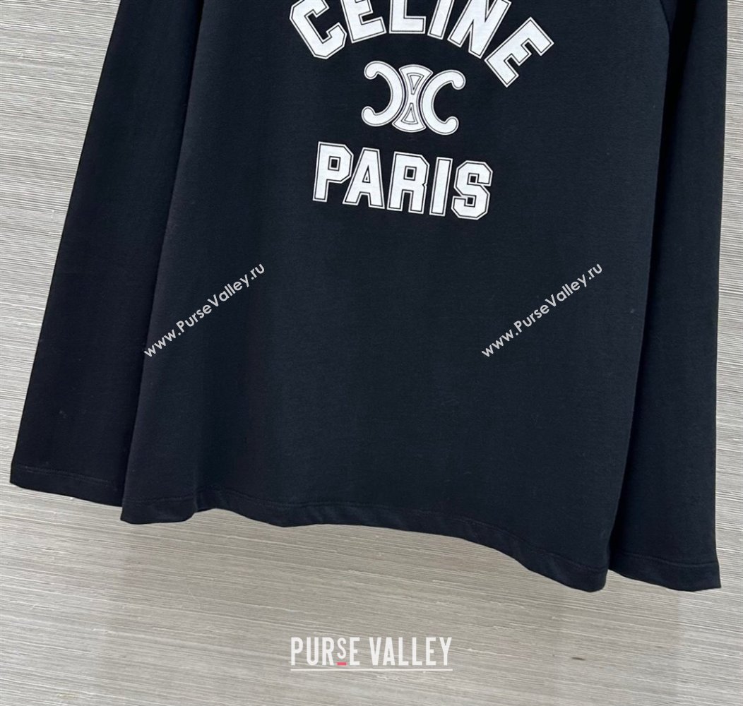 Celine Long Sleeve T-Shirt Black 2024 1203 (QI-241203099)