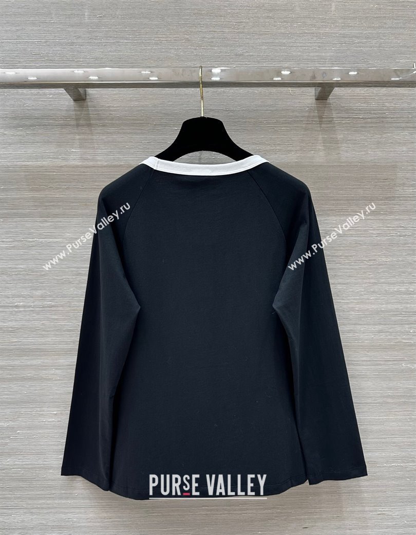 Celine Long Sleeve T-Shirt Black 2024 1203 (QI-241203099)