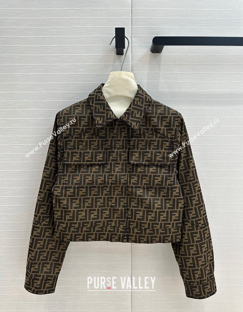 Fendi FF Short Jacket Brown 2024 1203 (QI-241203076)