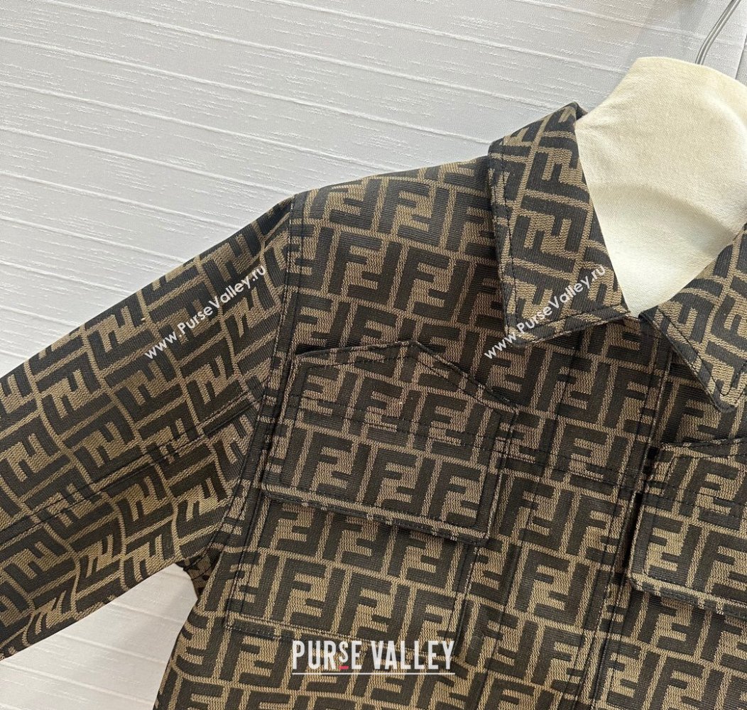 Fendi FF Short Jacket Brown 2024 1203 (QI-241203076)