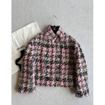 Chanel Tweed Jacket Pink/Multicolor 2024 1203 (QI-241203078)