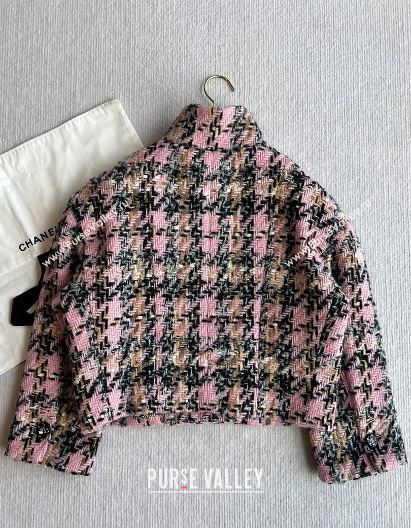 Chanel Tweed Jacket Pink/Multicolor 2024 1203 (QI-241203078)