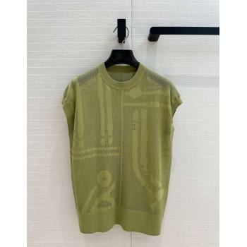 Hermes Knit Mesh Vest Green 2025 0106 (QI-250106013)