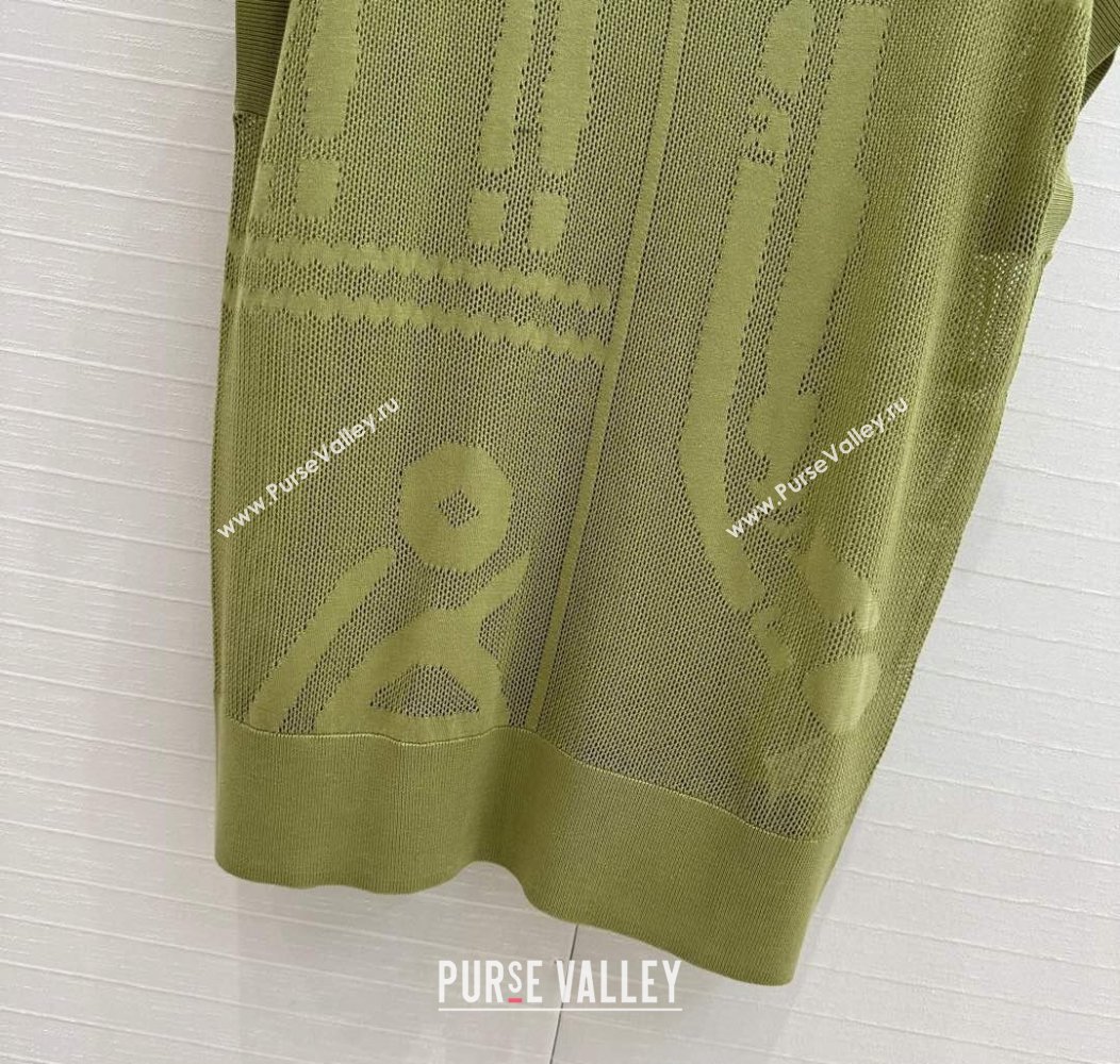 Hermes Knit Mesh Vest Green 2025 0106 (QI-250106013)