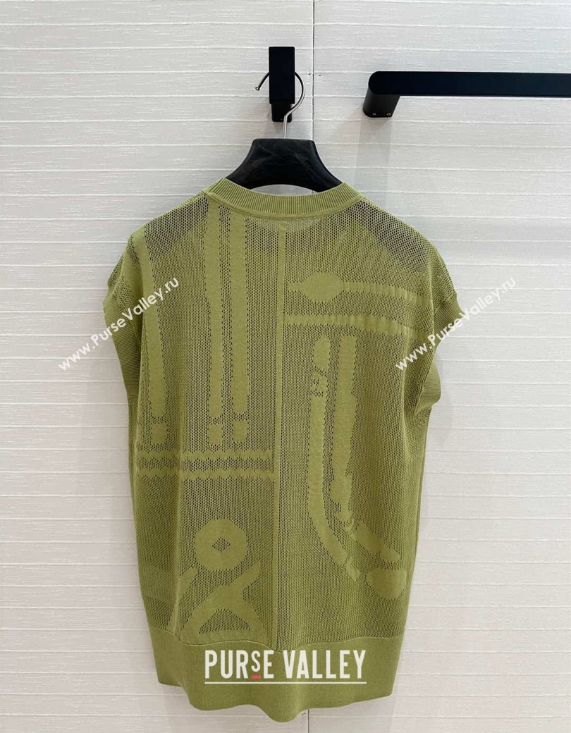 Hermes Knit Mesh Vest Green 2025 0106 (QI-250106013)