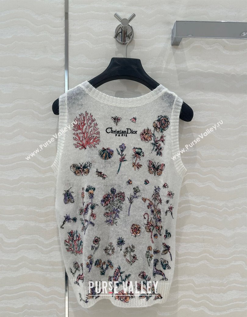 Chanel Embroidered Mesh Vest White 2025 0106 (QI-250106027)