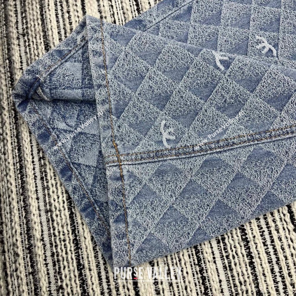 Chanel Printed Denim Jeans Washed Blue 2025 0214 (QI-250214024)