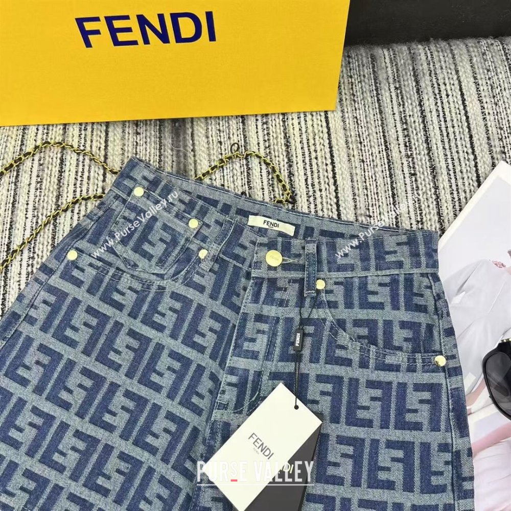 Fendi FF Denim Shorts Blue 2025 0214 (QI-250214025)