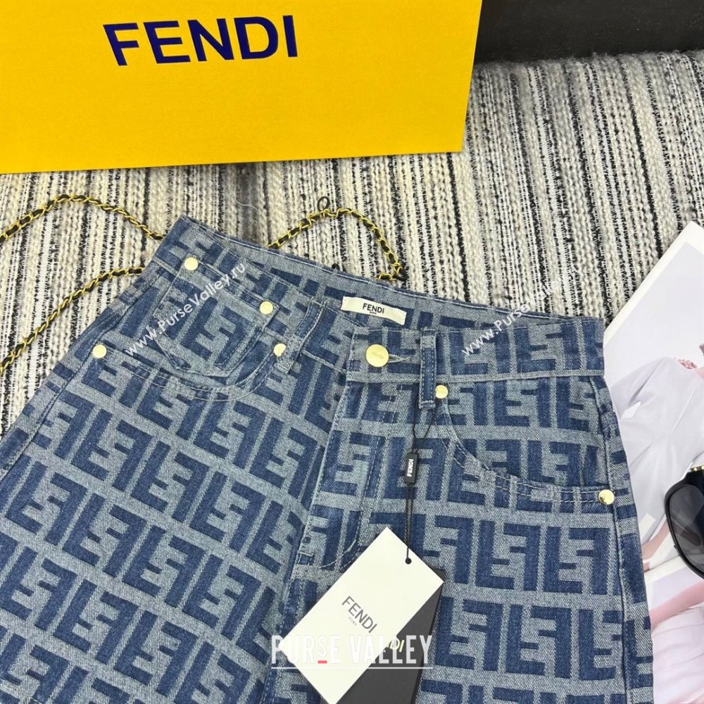 Fendi FF Denim Shorts Blue 2025 0214 (QI-250214025)