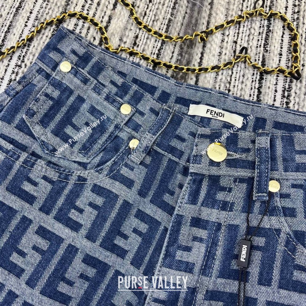 Fendi FF Denim Shorts Blue 2025 0214 (QI-250214025)