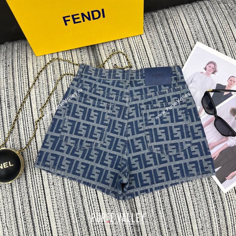 Fendi FF Denim Shorts Blue 2025 0214 (QI-250214025)