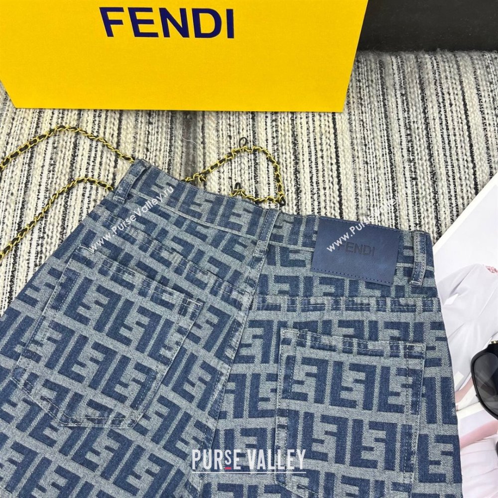 Fendi FF Denim Shorts Blue 2025 0214 (QI-250214025)