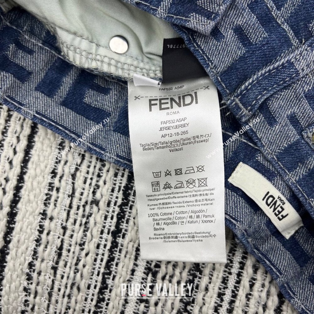 Fendi FF Denim Shorts Blue 2025 0214 (QI-250214025)