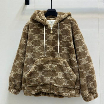 Celine Teddy Shearling Coat Brown 2025 0215 (QI-250215003)