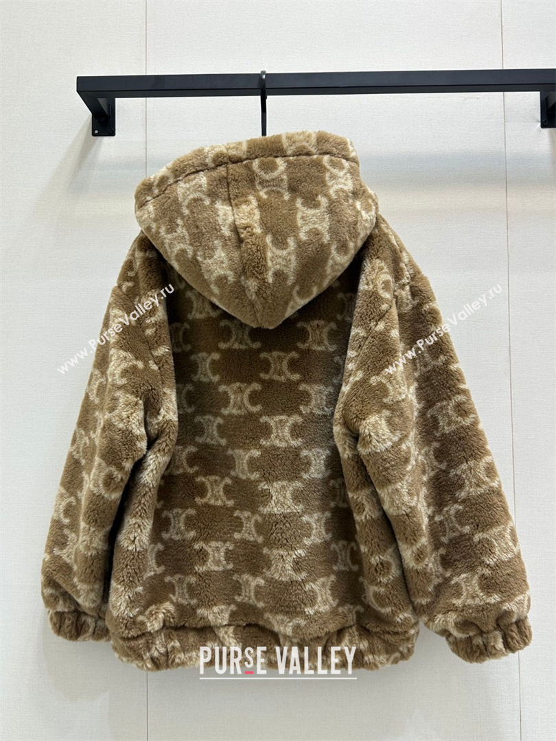 Celine Teddy Shearling Coat Brown 2025 0215 (QI-250215003)