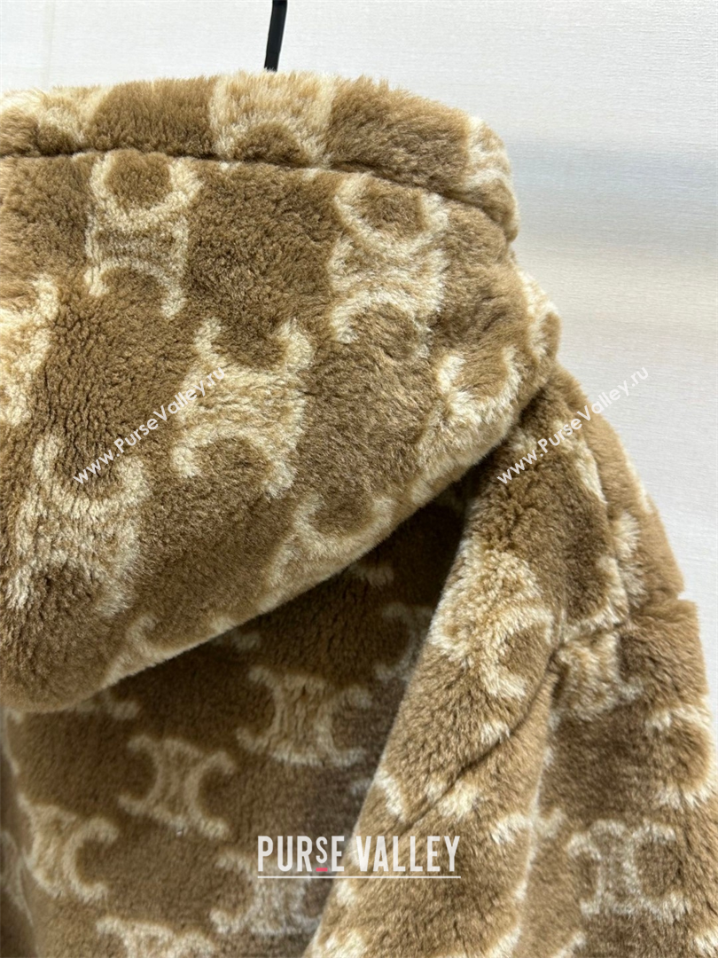 Celine Teddy Shearling Coat Brown 2025 0215 (QI-250215003)