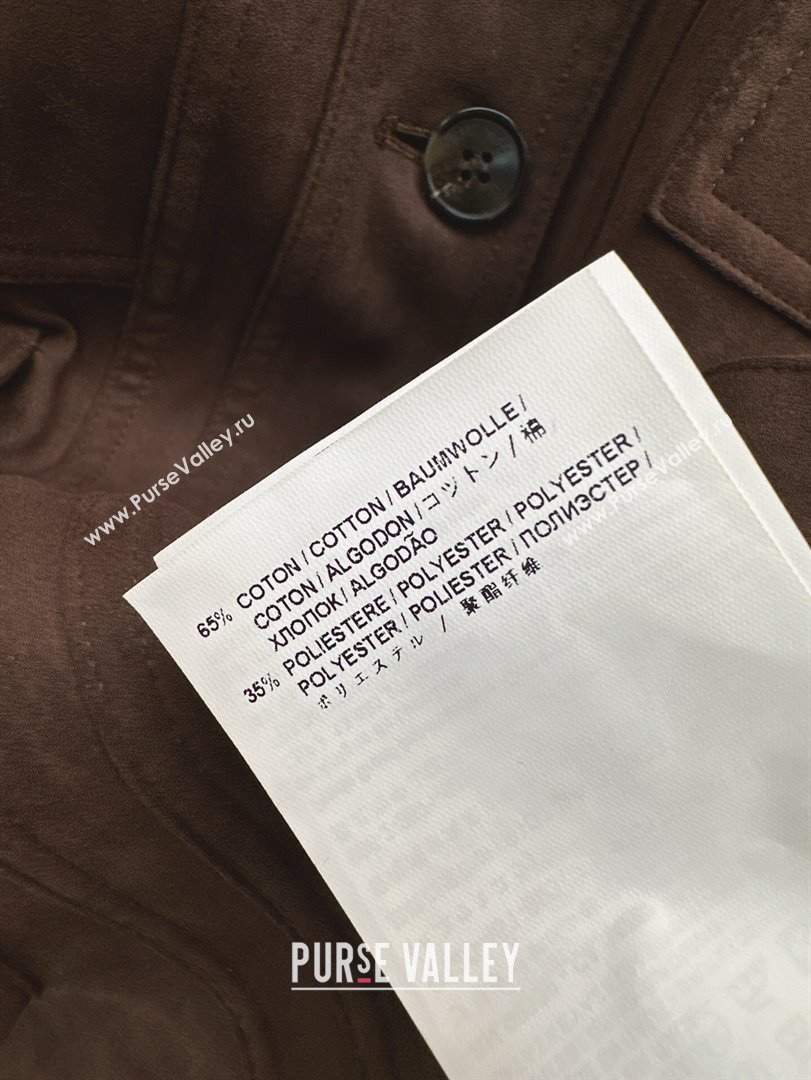 Miu Miu Suede Medium Coat Dark Brown 2025 0215 (QI-250215002)