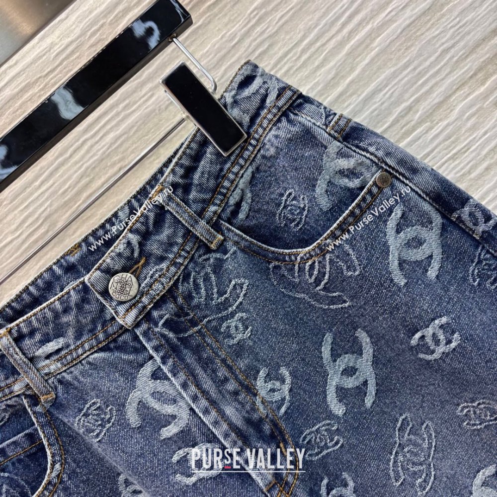 Chanel CC Straight Denim Jeans Blue 2025 0214 (QI-250215011)