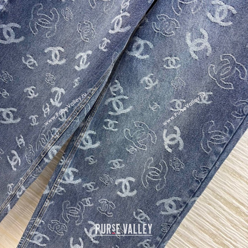 Chanel CC Straight Denim Jeans Blue 2025 0214 (QI-250215011)