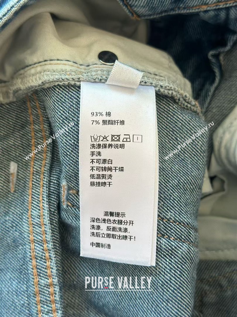 Chanel Cotton Print Denim Jeans Blue 2025 0215 (QI-250215018)