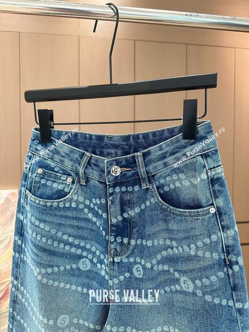 Chanel Cotton Print Denim Jeans Blue 2025 0215 (QI-250215018)