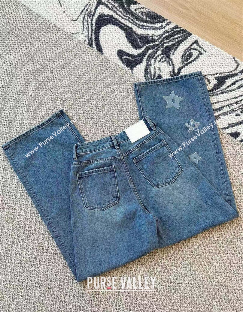 Dior Denim Jeans with Strass Star Blue 2025 0214 (QI-250215019)