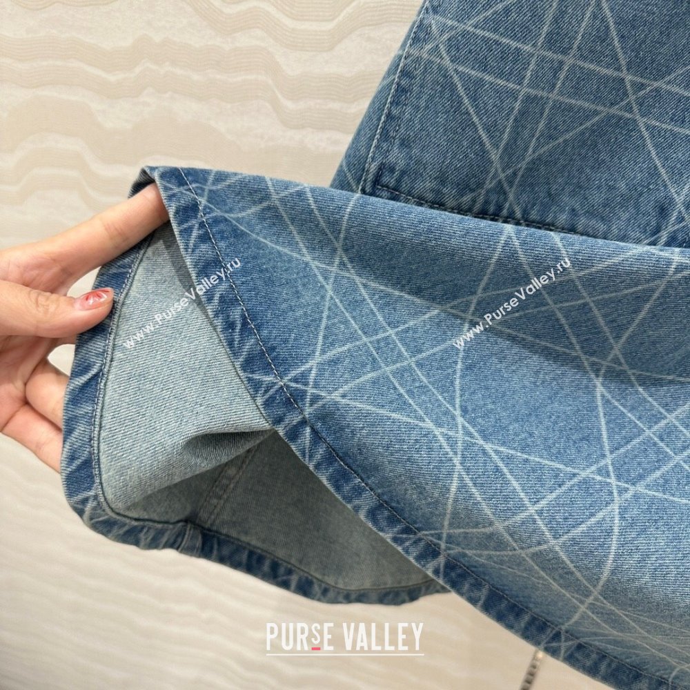 Dior Cannage Washed Denim A-Shaped Dress 2025 0215 (QI-250215023)