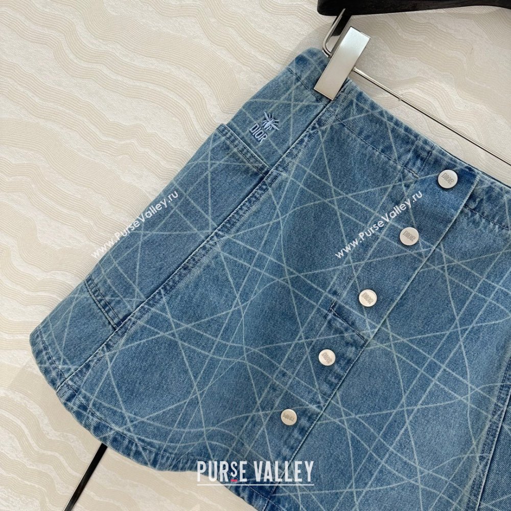 Dior Cannage Washed Denim Skirt 2025 0215 (QI-250215024)