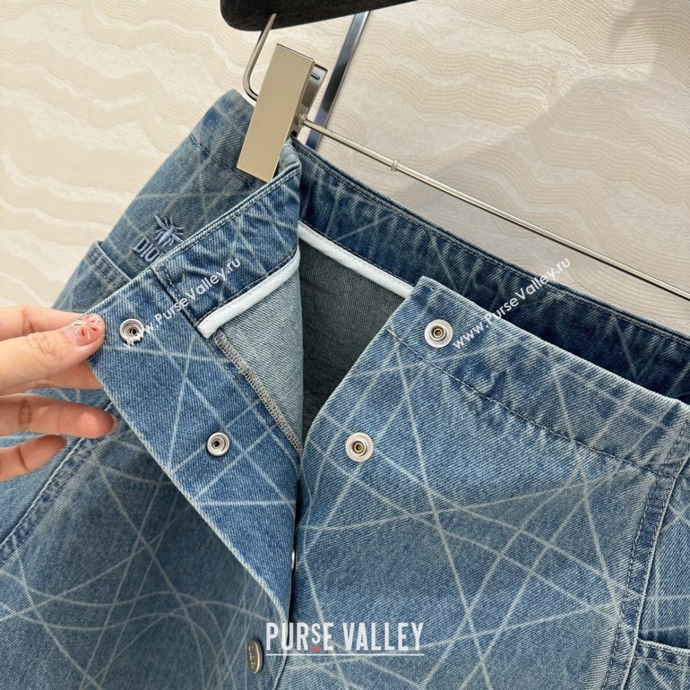 Dior Cannage Washed Denim Skirt 2025 0215 (QI-250215024)