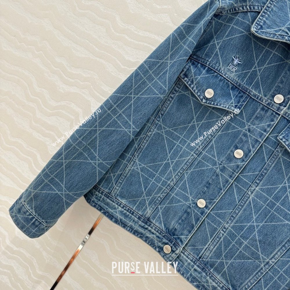 Dior Cannage Washed Denim Jacket 2025 0215 (QI-250215025)