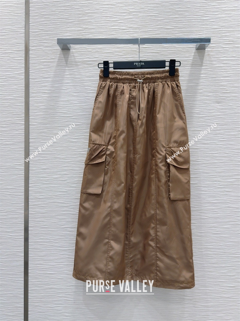 Prada Jacket and Skirt Set Brown 2025 C0306026 (QI-250306106)