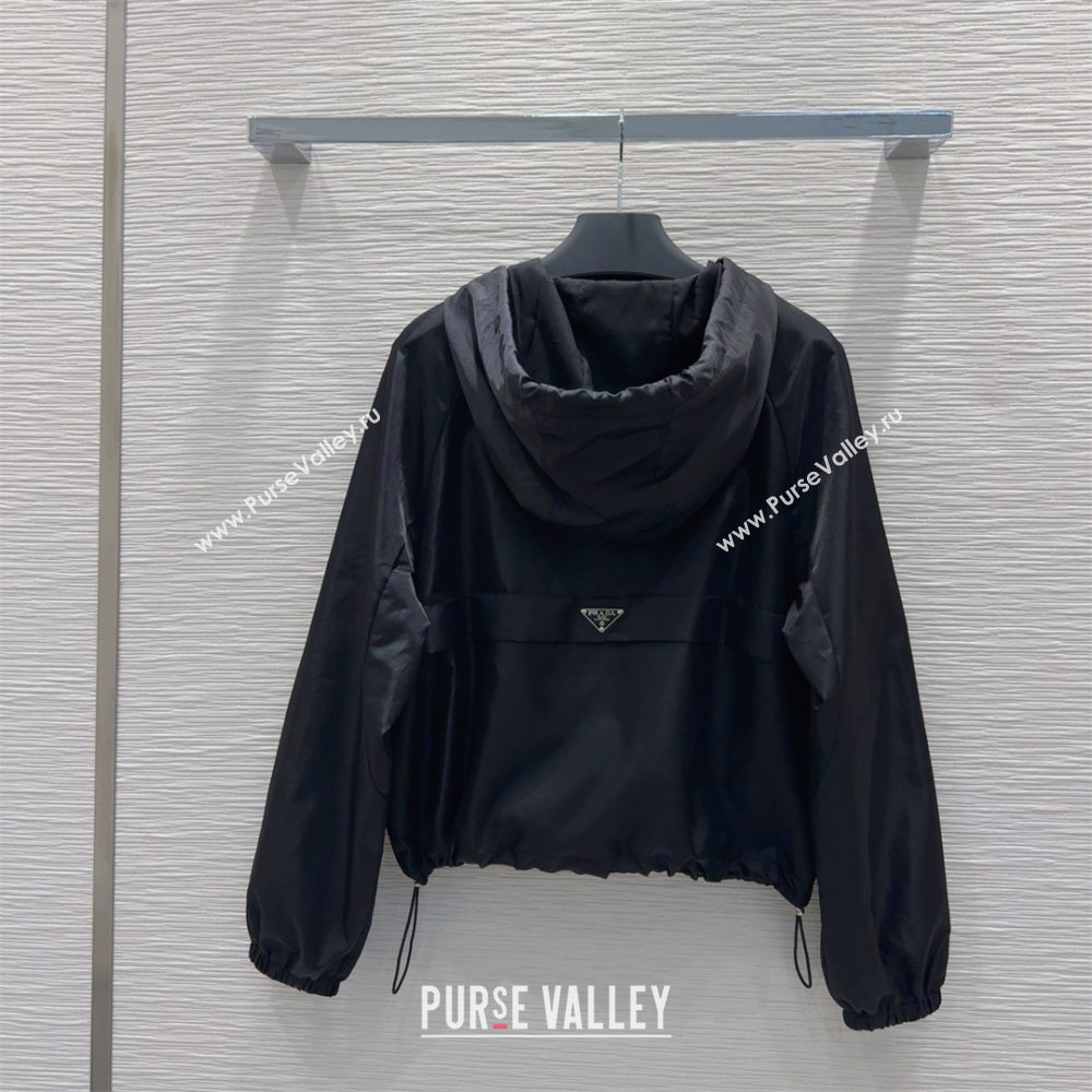 Prada Jacket and Shorts Set Black 2025 C0306027 (QI-250306107)