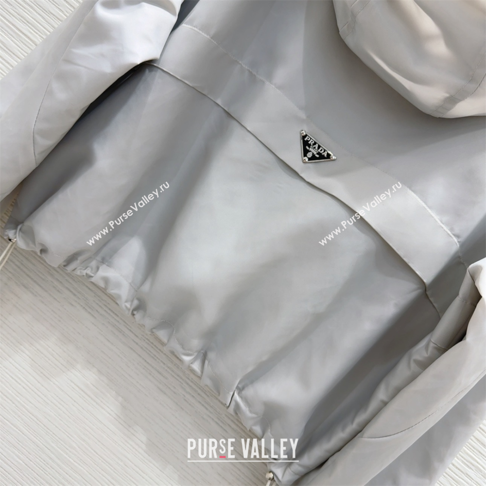 Prada Jacket and Shorts Set Light Grey 2025 C0306027 (QI-250306108)