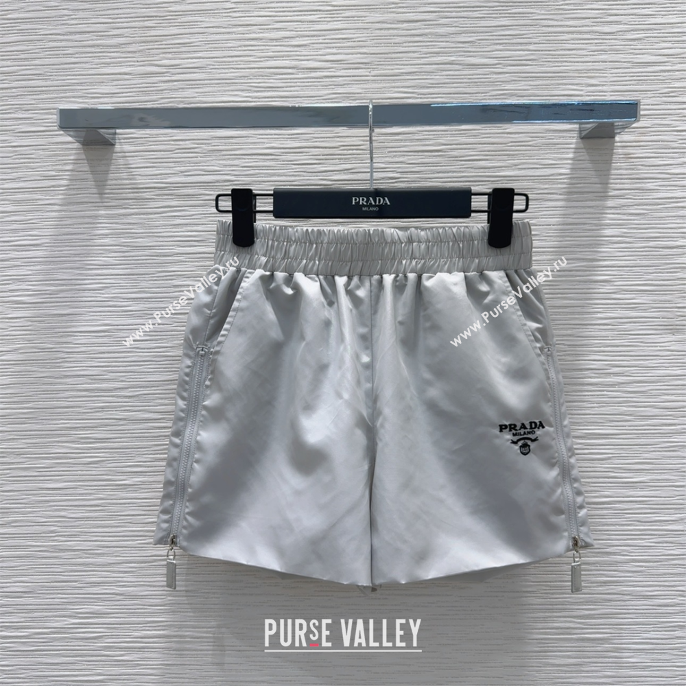 Prada Jacket and Shorts Set Light Grey 2025 C0306027 (QI-250306108)