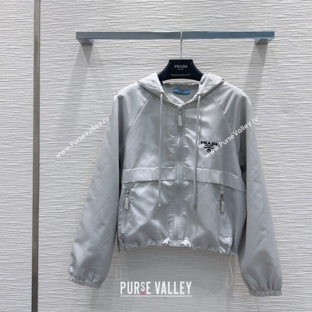 Prada Jacket and Shorts Set Light Grey 2025 C0306027 (QI-250306108)