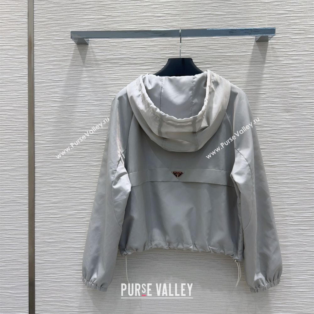 Prada Jacket and Shorts Set Light Grey 2025 C0306027 (QI-250306108)