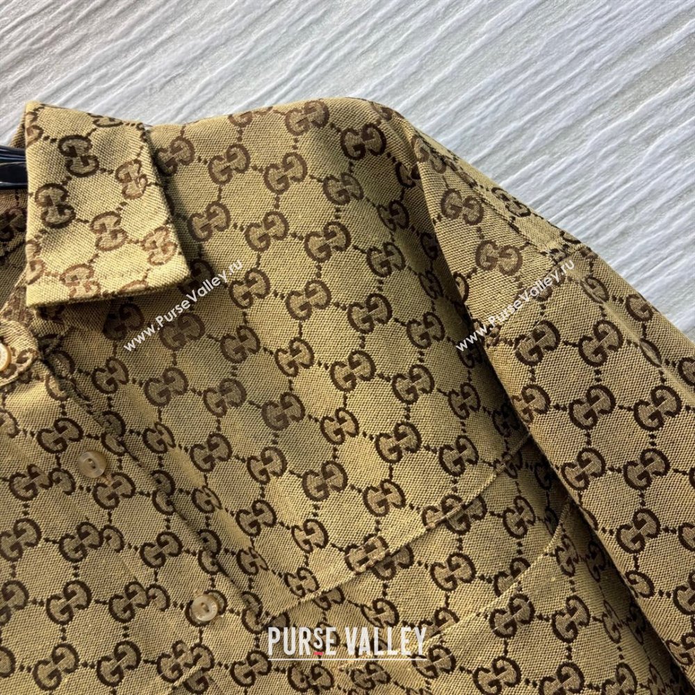 Gucci Horsebit GG Canvas Shirt Dress 2025 0306 (QI-250306035)