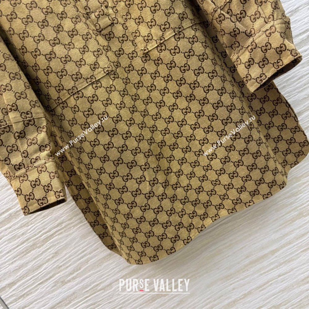 Gucci Horsebit GG Canvas Shirt Dress 2025 0306 (QI-250306035)