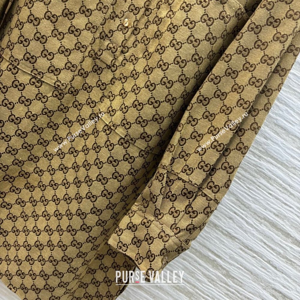 Gucci Horsebit GG Canvas Shirt Dress 2025 0306 (QI-250306035)