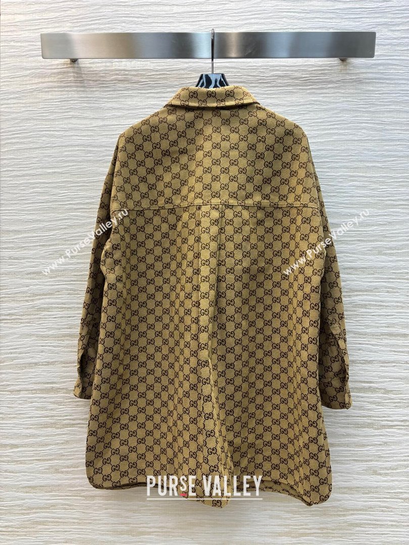 Gucci Horsebit GG Canvas Shirt Dress 2025 0306 (QI-250306035)