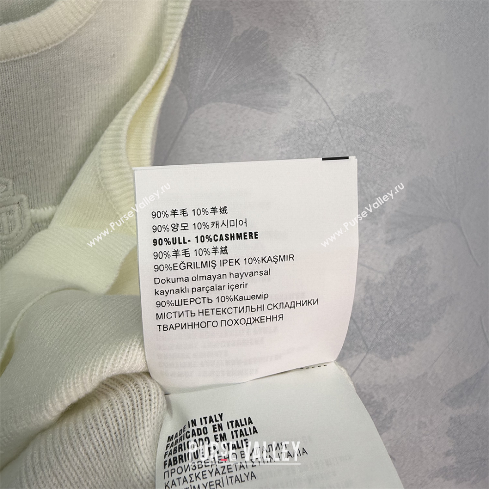 Prada Wool Cashmere Knit Vest Grey/White 2025 0306 (QI-250306017)